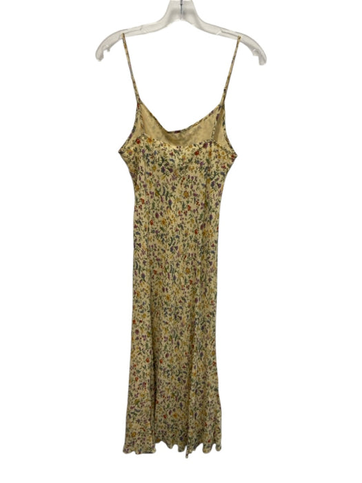 Reformation Size L Pale Yellow Viscose Sleeveless Floral Print Midi Dress Pale Yellow / L