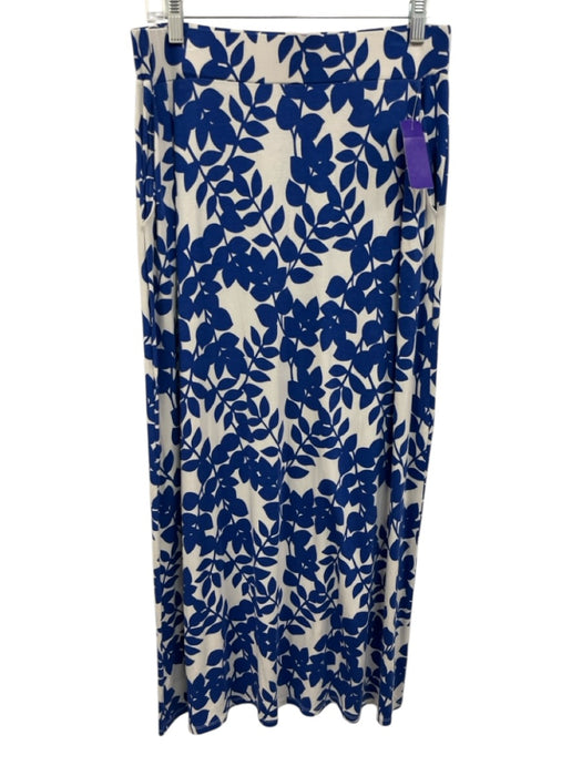 Boden Size 10 Blue & White Viscose Elastic Waist Side Pockets Skirt Blue & White / 10