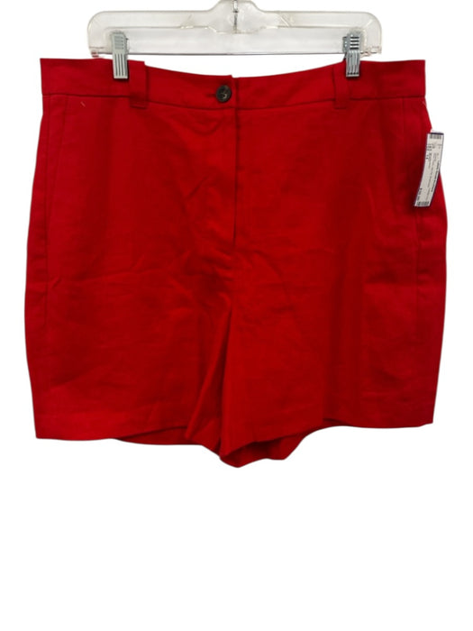 Boden Size 14 Red Linen Zip Fly Shorts Red / 14