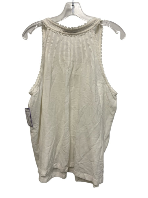 RANNA GILL Size L White Lyocell & viscose Floral Lace Sleeveless Top White / L