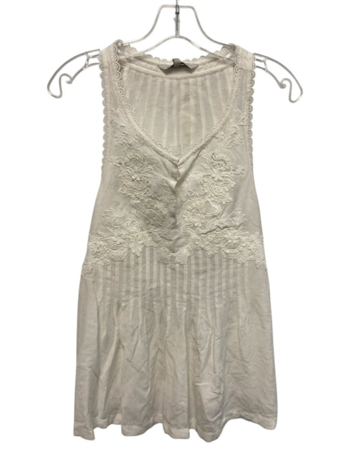 RANNA GILL Size L White Lyocell & viscose Floral Lace Sleeveless Top White / L