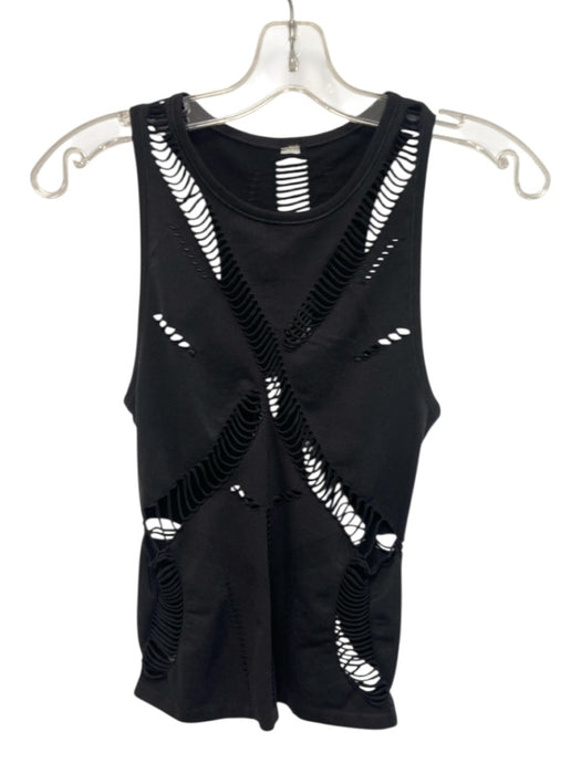 Alo Size M/L Black Synthetic Sleeveless Tank Athletic Top Black / M/L
