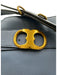 Tory Burch Blue Leather goldtone hardware Pebbled Bag Blue