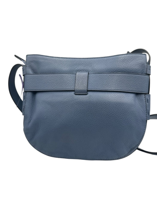 Tory Burch Blue Leather goldtone hardware Pebbled Bag Blue