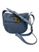 Tory Burch Blue Leather goldtone hardware Pebbled Bag Blue