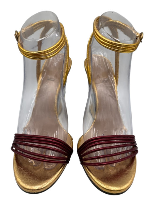 Chloe Shoe Size 39 Multi Leather Wedge Strappy Metallic Sandals Multi / 39