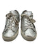 Golden Goose Shoe Size 39 Silver & Black Leather Metallic Low Top Sneakers Silver & Black / 39