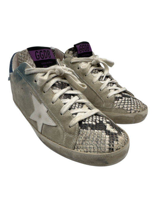 Golden Goose Shoe Size 39 Grey & Blue Leather Snakeskin Low Top Sneakers Grey & Blue / 39