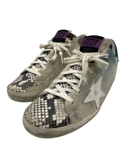 Golden Goose Shoe Size 39 Grey & Blue Leather Snakeskin Low Top Sneakers Grey & Blue / 39