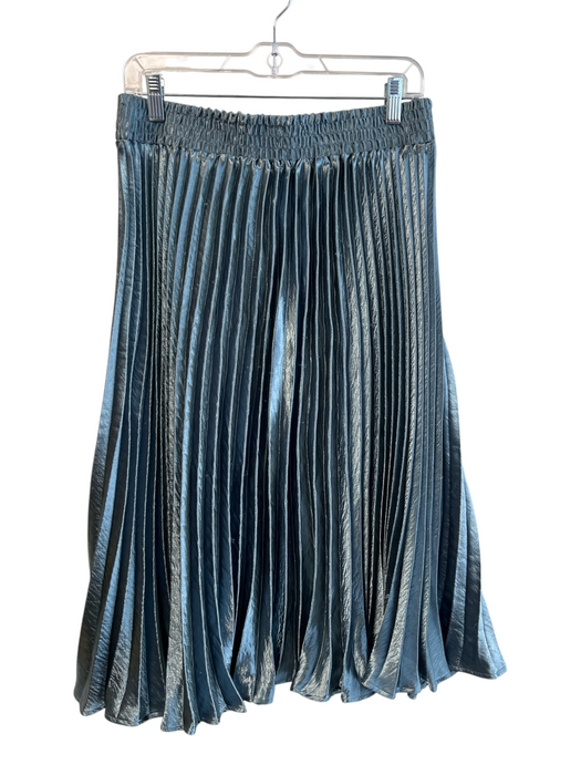 HD in Paris Size Medium Teal Blue Polyester Accordian Pleats Stretch Waist Skirt Teal Blue / Medium