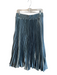 HD in Paris Size Medium Teal Blue Polyester Accordian Pleats Stretch Waist Skirt Teal Blue / Medium