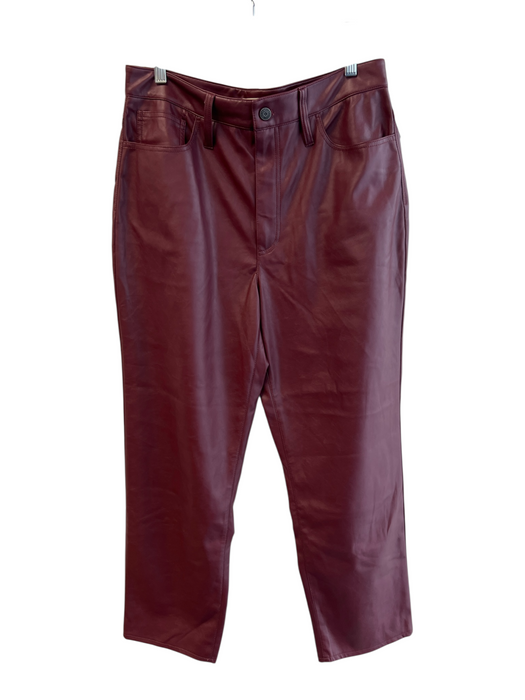 Madewell Size 31 Burgandy Faux Leather 5 Pocket Zip Fly Straight Leg Pants Burgandy / 31