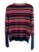 Tory Burch Size Large Black, Orange & Multi Print Wool Blend Striped Sweater Black, Orange & Multi Print / Large