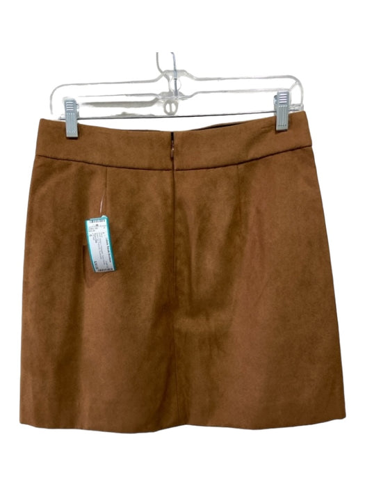 J Crew Size 6 Brown Polyester Faux Suede Back Zip Pockets Skirt Brown / 6