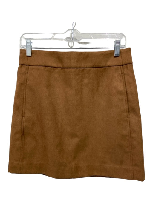 J Crew Size 6 Brown Polyester Faux Suede Back Zip Pockets Skirt Brown / 6