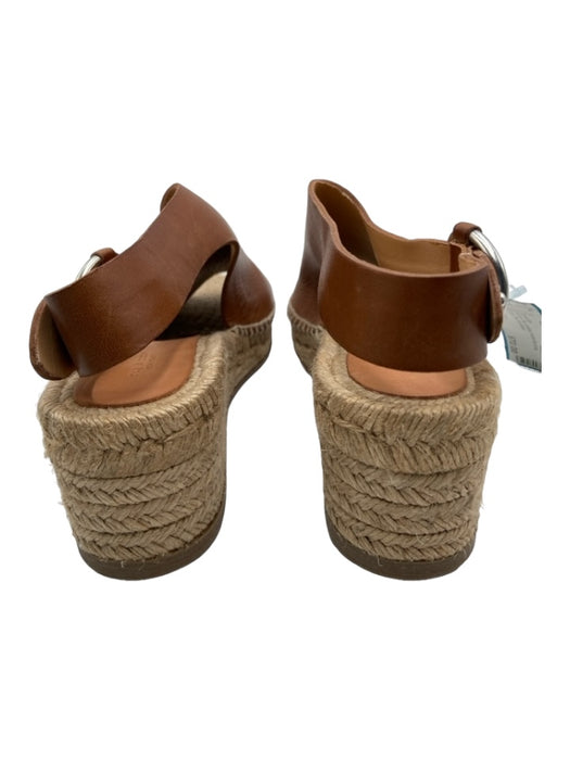 Rag & Bone Shoe Size 39.5 Brown & Tan Leather Ankle Buckle Open Toe Espadrille Brown & Tan / 39.5