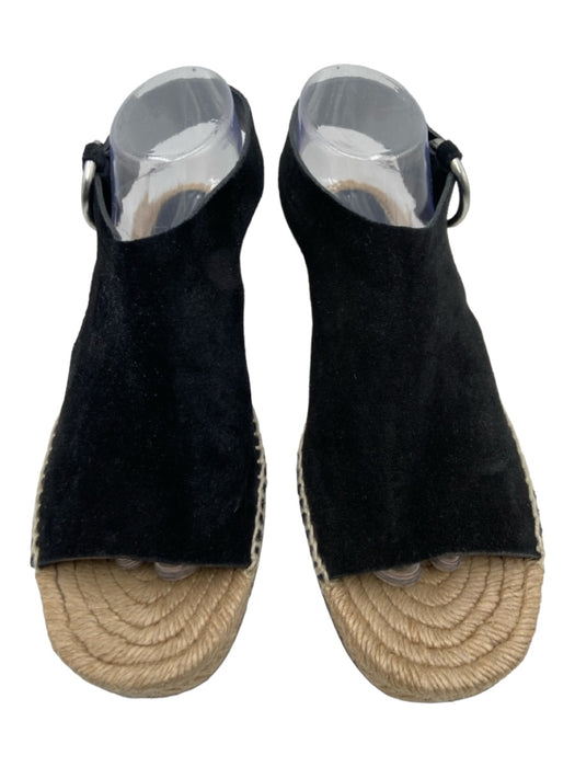 Rag & Bone Shoe Size 39.5 Black & Tan Suede Leather Ankle Buckle Espadrille Black & Tan / 39.5