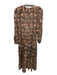 Anna Cate Size Medium Brown, Orange & Cream Cotton Long Sleeve Paisley Dress Brown, Orange & Cream / Medium