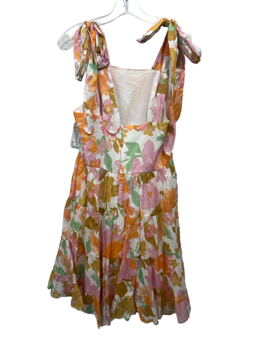 Mille Resort & Travel Size S White, Orange & Multi Print Cotton Floral Dress