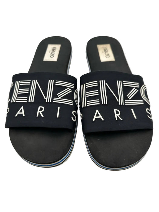 Kenzo Shoe Size 45 Black & White Rubber logo Slide Men's Shoes