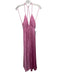 A.L.C. Size 4 Pink Polyester Pleated V Neck Strappy Back Midi Dress Pink / 4