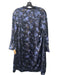 Vince Size XS Blue Polyester Floral V Neck Button Front Long Sleeve Dress Blue / XS