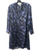 Vince Size XS Blue Polyester Floral V Neck Button Front Long Sleeve Dress Blue / XS