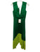 AMUR Size 0 Green Polyester Pleated Color Block Sleeveless V Neck Dress Green / 0