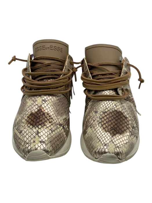 Esse Ut Esse Shoe Size 37 Taupe & White Leather Snakeskin Embossed Sneakers Taupe & White / 37