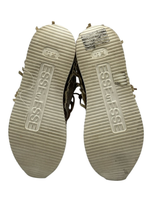 Esse Ut Esse Shoe Size 37 Taupe & White Leather Snakeskin Embossed Sneakers Taupe & White / 37