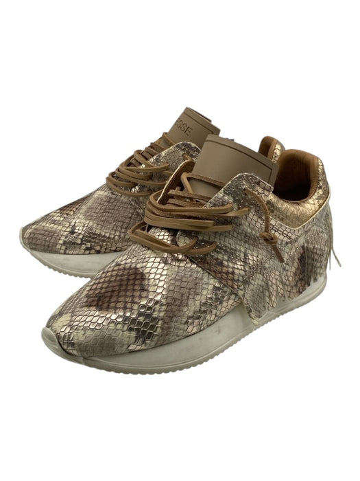 Esse Ut Esse Shoe Size 37 Taupe & White Leather Snakeskin Embossed Sneakers Taupe & White / 37