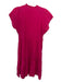 Marie Oliver Size XS Hot pink Rayon Blend round split neck Tiered Textured Dress Hot pink / XS