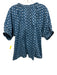 Never a Wallflower Size M Blue & White Cotton Blend Embroidered Print Top Blue & White / M