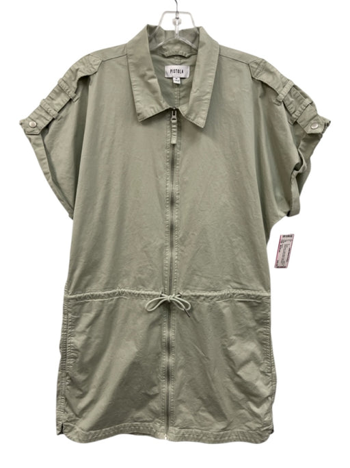 Pistola Size Medium Sage green Cotton Blend Short Sleeve Zucca Cuff Sleeve Dress Sage green / Medium