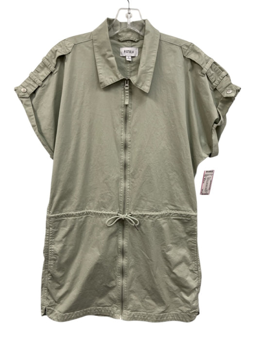 Pistola Size Medium Sage green Cotton Blend Short Sleeve Zucca Cuff Sleeve Dress Sage green / Medium
