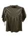 Melissa Nepton Size M Dark Gray Green PU Leather Short Wide Sleeve Baby Doll Top Dark Gray Green / M