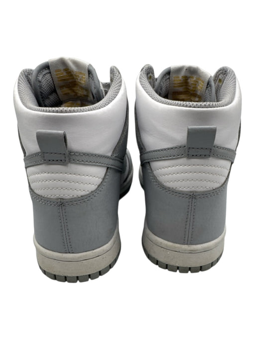 Nike Shoe Size 5 White & Grey Synthetic Lace Up Round Toe High Top Shoes White & Grey / 5