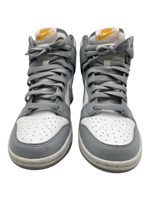 Nike Shoe Size 5 White & Grey Synthetic Lace Up Round Toe High Top Shoes White & Grey / 5
