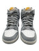 Nike Shoe Size 5 White & Grey Synthetic Lace Up Round Toe High Top Shoes White & Grey / 5