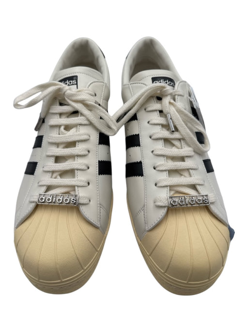 Adidas Shoe Size 12 Made in Italy White & Beige Leather Solid Sneaker Shoes White & Beige / 12