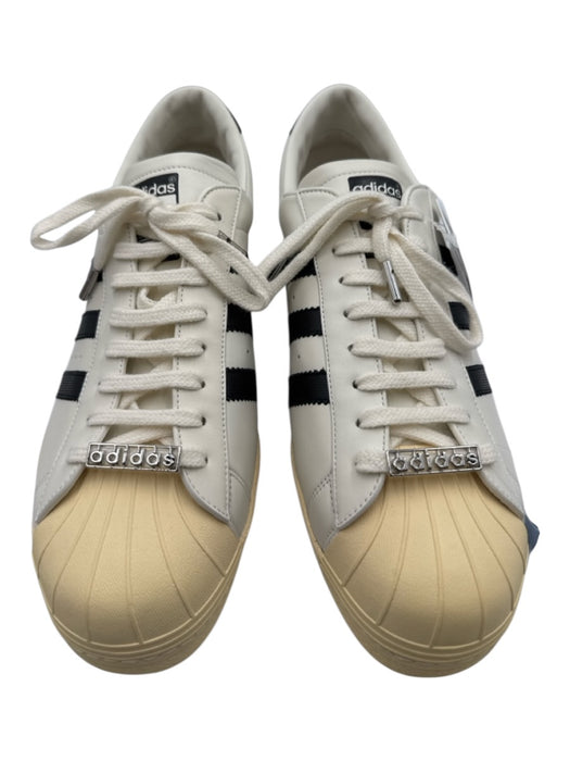 Adidas Shoe Size 12 Made in Italy White & Beige Leather Solid Sneaker Shoes White & Beige / 12