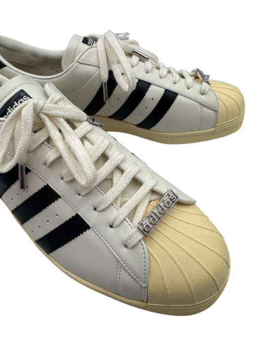 Adidas Shoe Size 12 Made in Italy White & Beige Leather Solid Sneaker Shoes White & Beige / 12