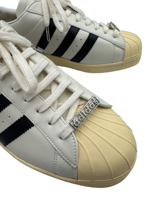 Adidas Shoe Size 12 Made in Italy White & Beige Leather Solid Sneaker Shoes White & Beige / 12