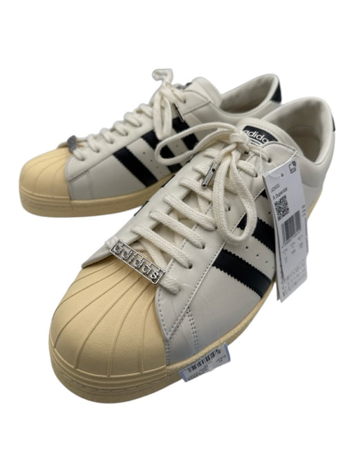 Adidas Shoe Size 12 Made in Italy White & Beige Leather Solid Sneaker Shoes White & Beige / 12