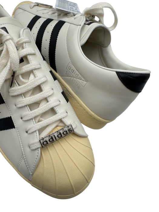 Adidas Shoe Size 12 Made in Italy White & Beige Leather Solid Sneaker Shoes White & Beige / 12