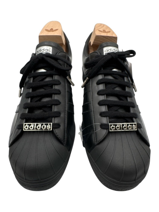 Adidas Shoe Size 12 Made in Italy Black Leather Solid Sneaker Men's Shoes Black / 12