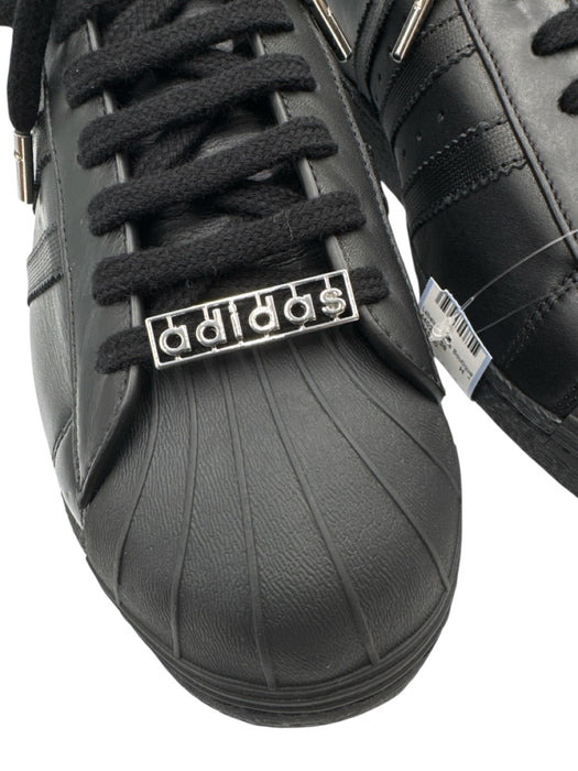 Adidas Shoe Size 12 Made in Italy Black Leather Solid Sneaker Men's Shoes Black / 12