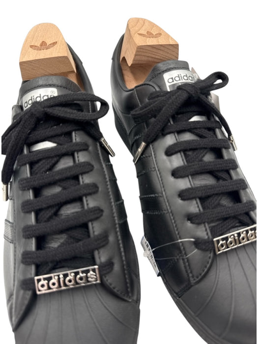 Adidas Shoe Size 12 Made in Italy Black Leather Solid Sneaker Men's Shoes Black / 12