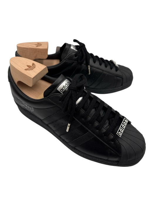 Adidas Shoe Size 12 Made in Italy Black Leather Solid Sneaker Men's Shoes Black / 12