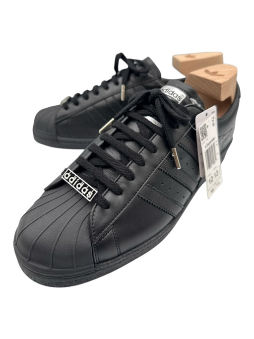 Adidas Shoe Size 12 Made in Italy Black Leather Solid Sneaker Men's Shoes Black / 12